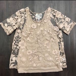 NWT Love Johnny Belle Embellished Top